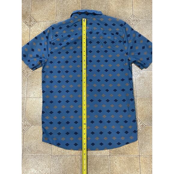 Volcom Men’s Sz Medium Woven Stackstone Classic Fit Blue Short Sleeve Button Up - Picture 4 of 10